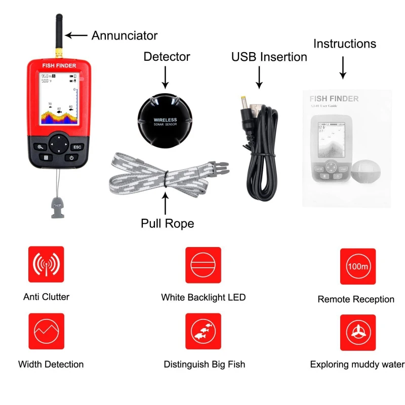 Display Portable fish finder e – Fishing Boat Depth Finder Bewertung und Preis