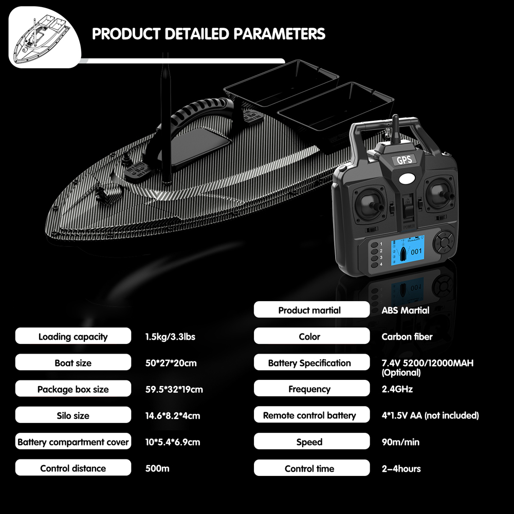 V070 12000mAh/5200mAh RC Bait  – Fishing Boat Gps Bewertung und Preis