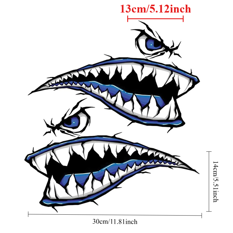 2PCS Shark Teeth Mouth Boat St – Fishing Boat Trailer Bewertung und Preis
